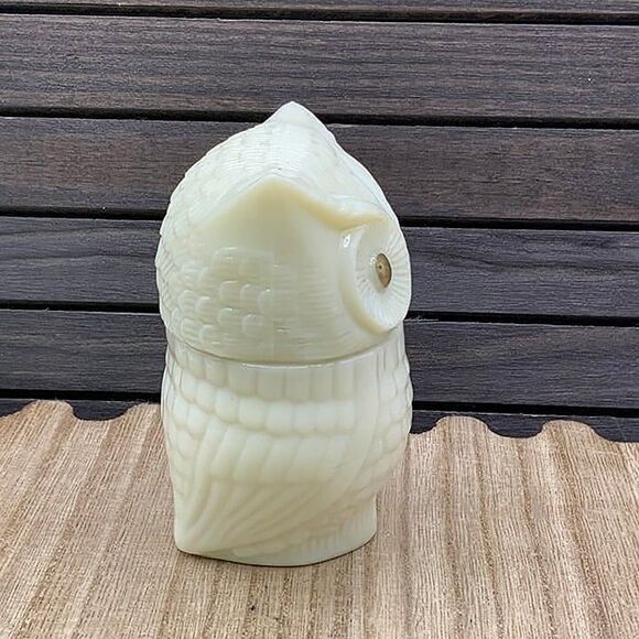 Avon Vintage Sachet Milk Glass Rose Cream Empty Owl - Picture 7 of 7